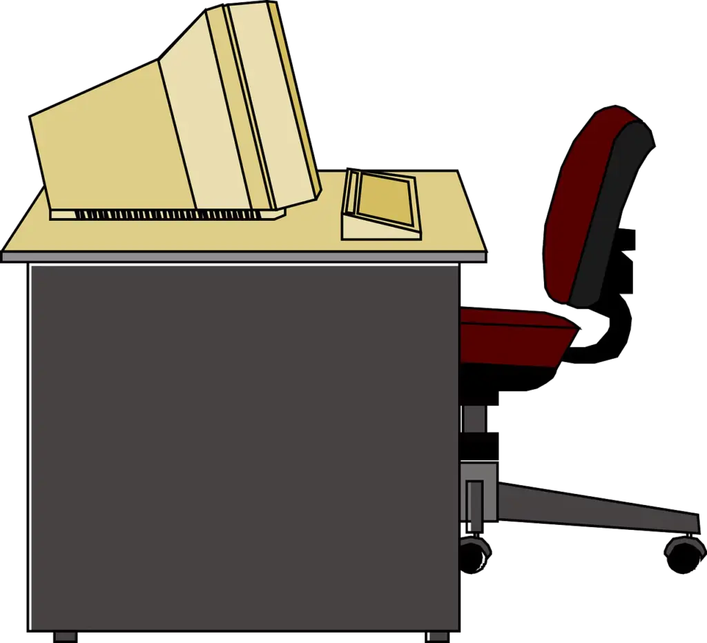 Computer and chair